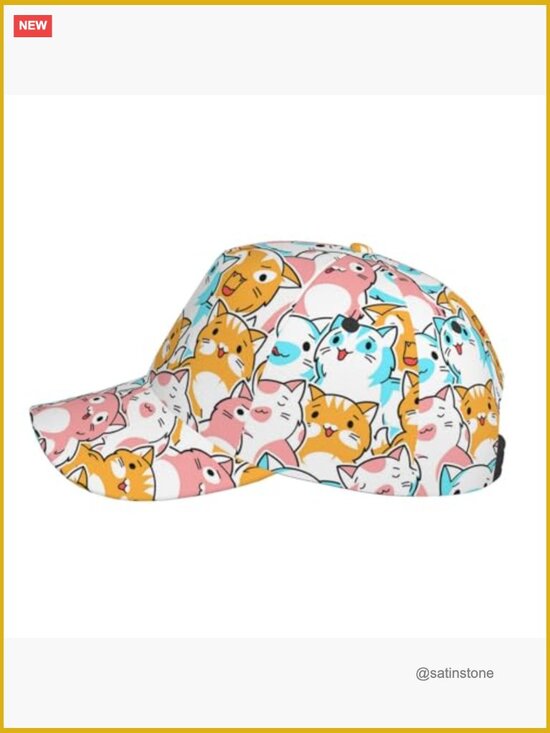 Cute Cat Baseball Cap Adjustable Snapback Animal Sun Hat main image 5